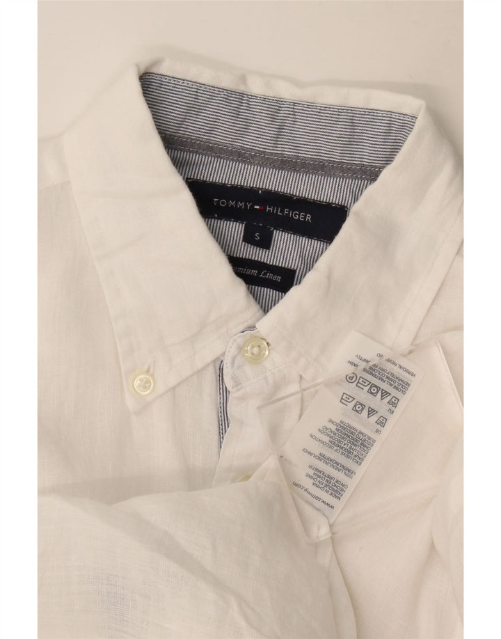 TOMMY HILFIGER Mens Shirt Small White Linen