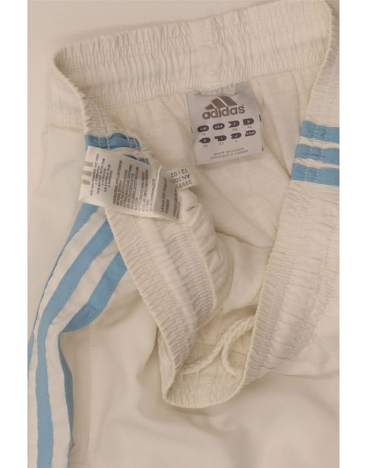 ADIDAS Womens Tracksuit Trousers Joggers UK 10 Small White Polyester