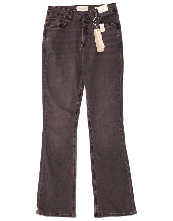 Marks & Spencer Womens High Rise Flared Jeans UK 12 Medium W28 L30 Grey