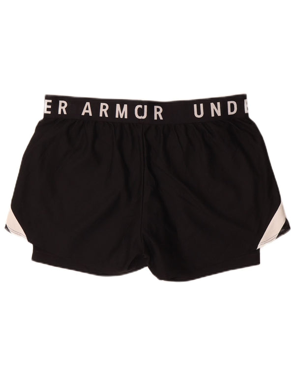 UNDER ARMOUR Womens Heat Gear Sport Shorts UK 18 XL  Black Colourblock