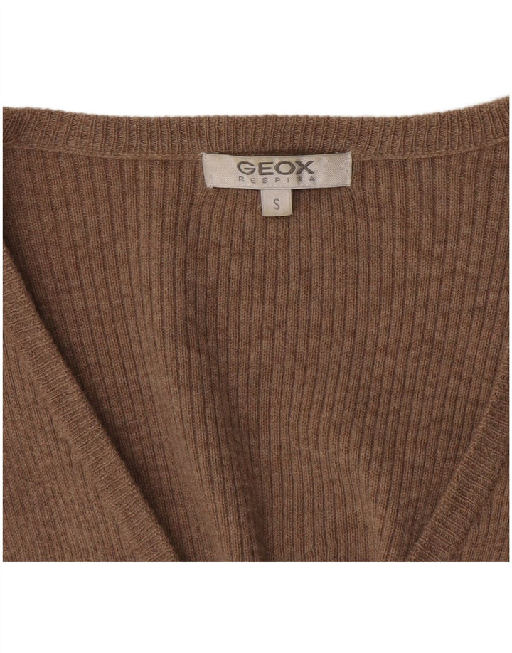 Geox Womens Cardigan Sweater UK 10 Small Brown