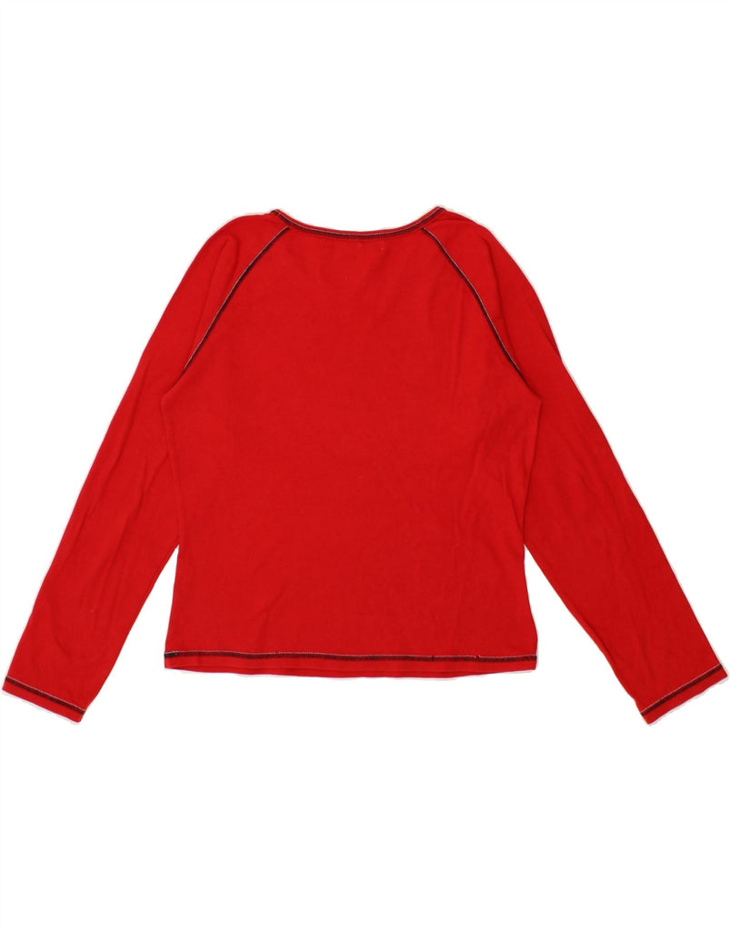 TOMMY HILFIGER Womens Top Long Sleeve UK 14 Large Red Cotton Vintage Tommy Hilfiger and Second-Hand Tommy Hilfiger from Messina Hembry 