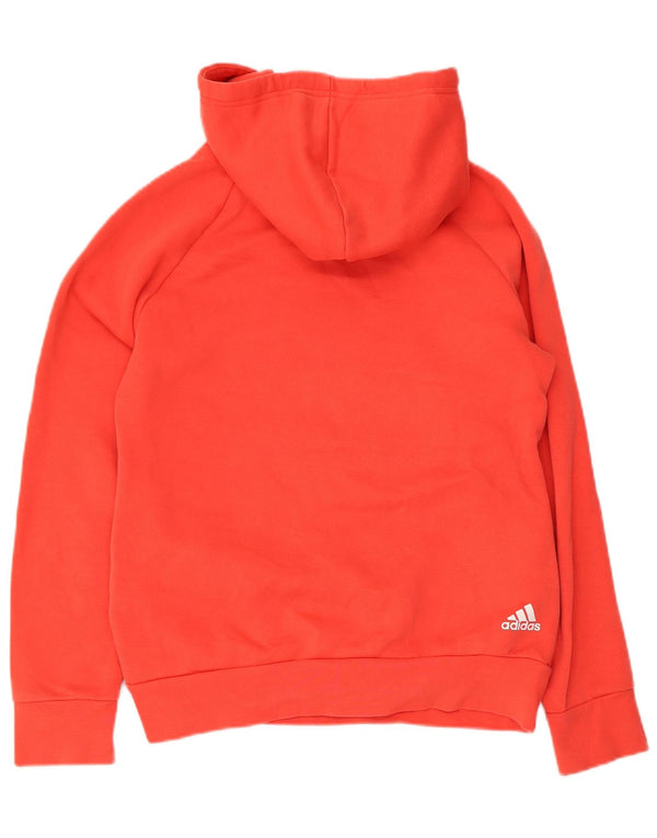Adidas Womens Graphic Hoodie Jumper UK 10 Small Red Cotton
