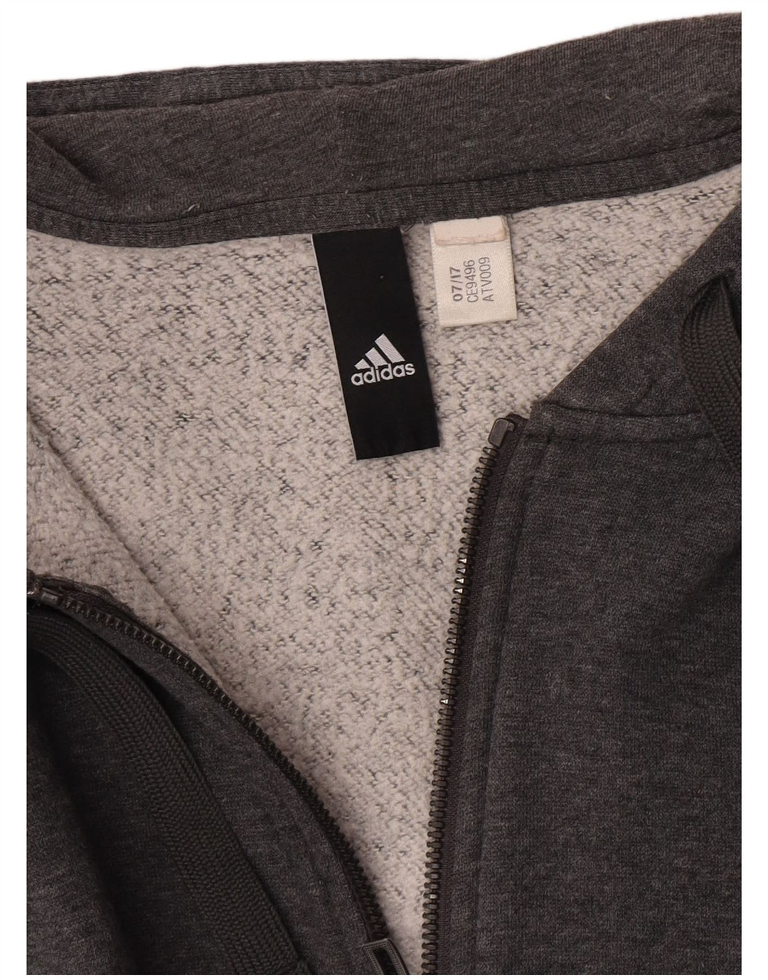 Adidas Womens Zip Hoodie Sweater UK 14 Medium Grey Colourblock