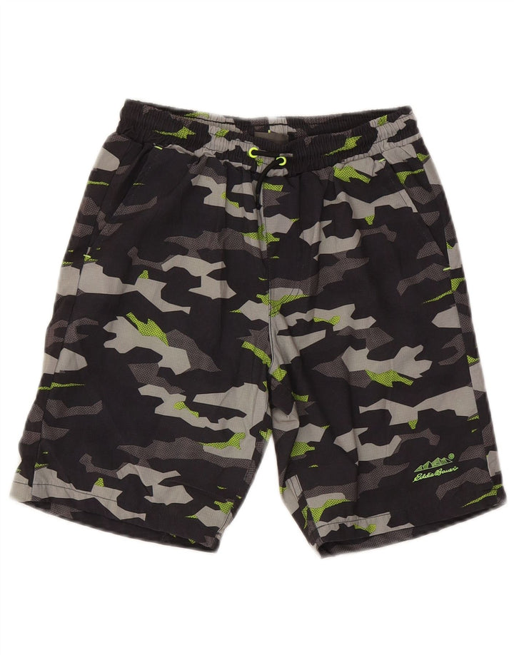 Eddie Bauer Boys Swimming Shorts 10-11 Years Medium Black Camouflage