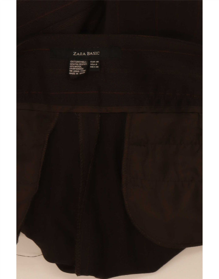 Zara Womens Chino Shorts EU 40 Medium W30 Brown Striped Polyester