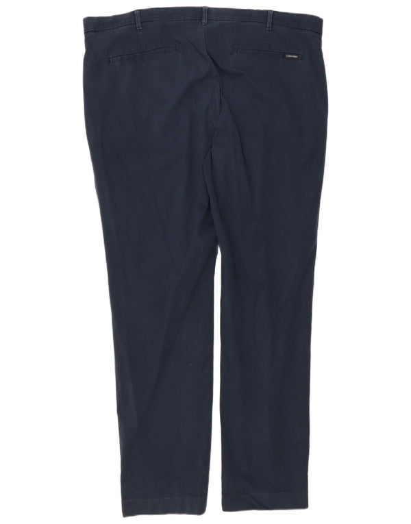 CALVIN KLEIN Mens Coupe Ajustee Slim Fit Chino Trousers W40 L32 Navy Blue