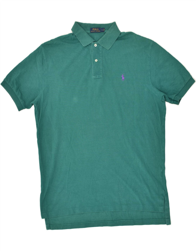 POLO RALPH LAUREN Mens Polo Shirt Large Green Cotton | Vintage Polo Ralph Lauren | Thrift | Second-Hand Polo Ralph Lauren | Used Clothing | Messina Hembry 