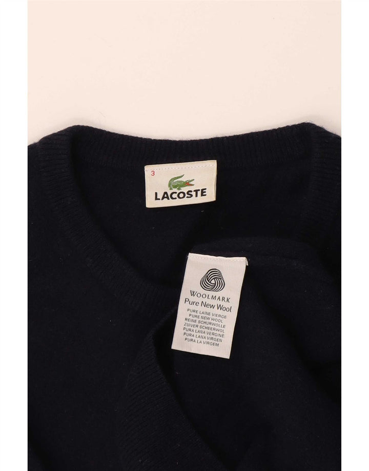 Lacoste Mens Crew Neck Jumper Sweater Size 3 Small Navy Blue New Wool