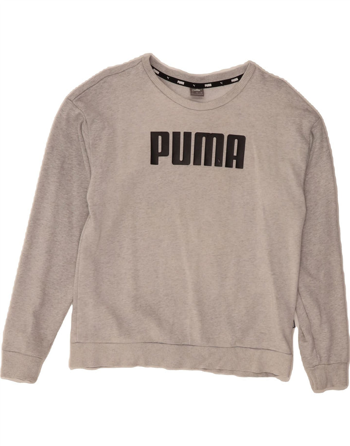 PUMA Mens Graphic Sweatshirt Jumper Small Grey Cotton Vintage Puma and Second-Hand Puma from Messina Hembry 