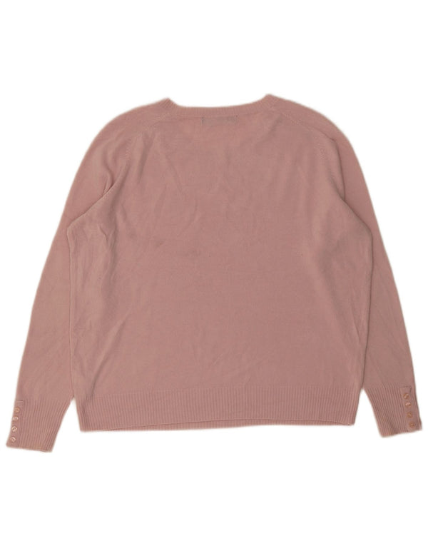 Marks & Spencer Womens Crew Neck Jumper Sweater UK 18 XL Pink Acrylic