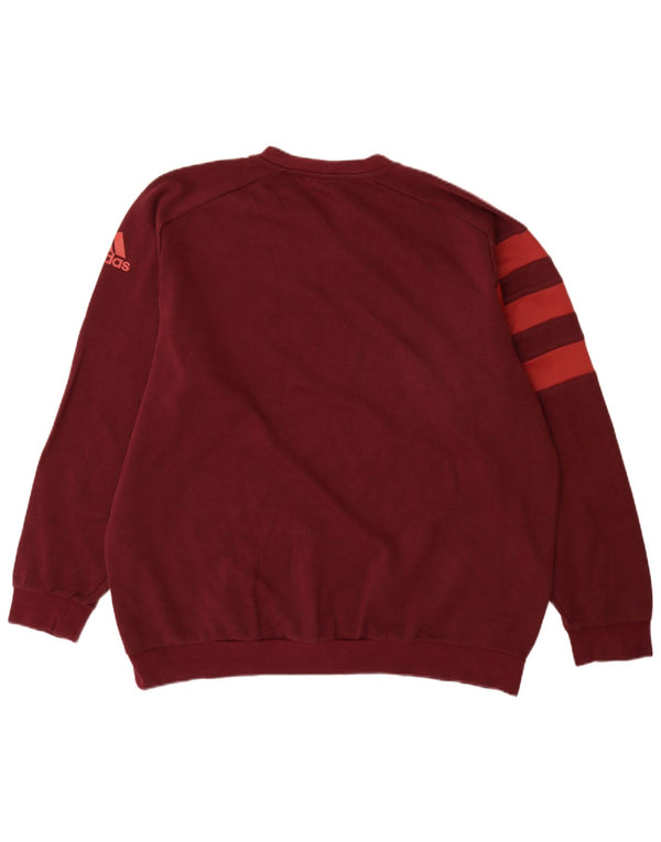 Adidas Mens Munster Rugby Graphic Sweatshirt Jumper 2XL Burgundy Striped
