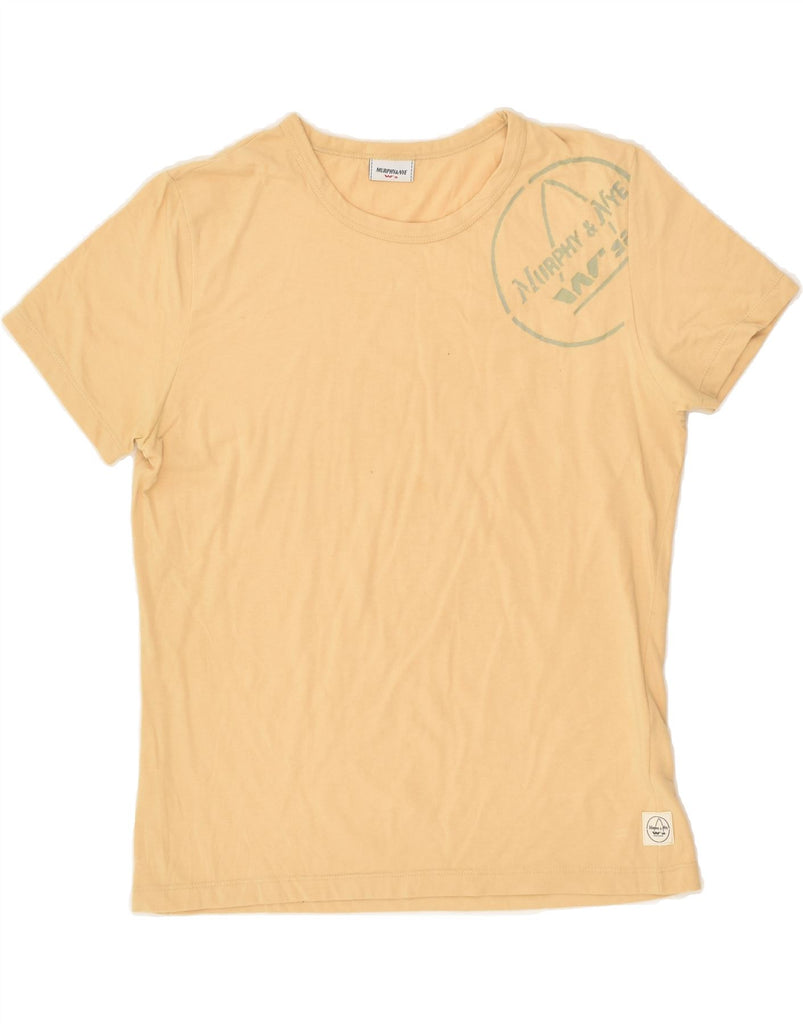 MURPHY & NYE Womens T-Shirt Top UK 14 Large Yellow Cotton | Vintage Murphy & Nye | Thrift | Second-Hand Murphy & Nye | Used Clothing | Messina Hembry 