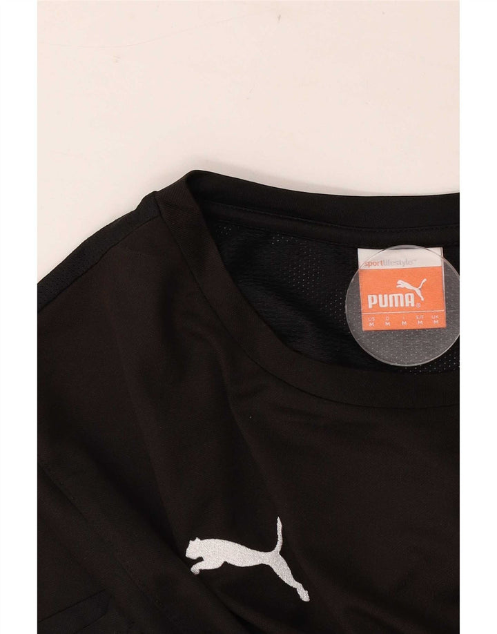 Puma Mens T-Shirt Top Medium Black Colourblock