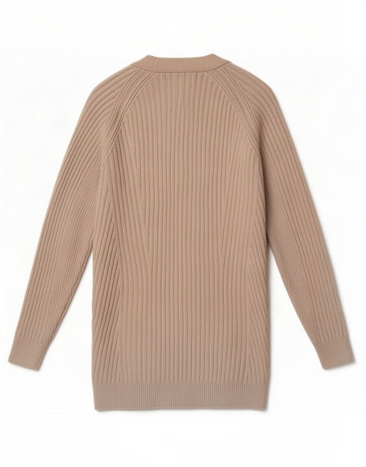 Marks & Spencer Womens Open Cardigan Sweater UK 10 Small Beige Polyester