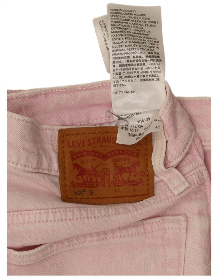 Levi's Womens 501 Straight Jeans W28 L28 Pink Cotton