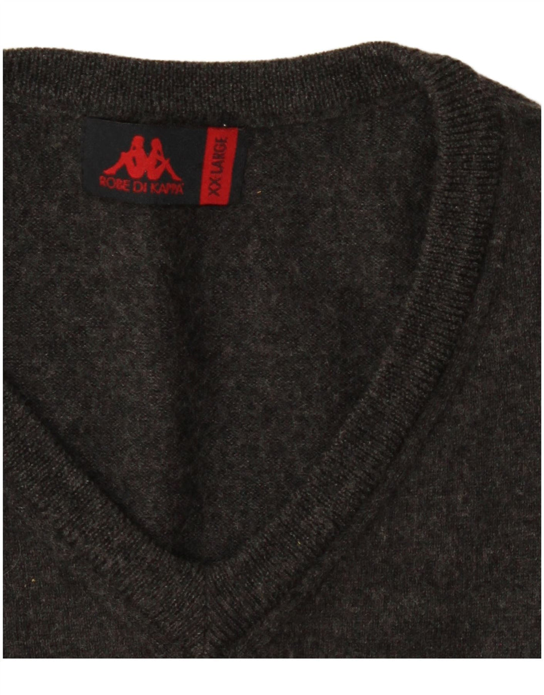 KAPPA Mens V-Neck Jumper Sweater 2XL Grey