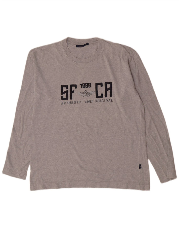 Dockers Mens Graphic Top Long Sleeve XL Grey Cotton