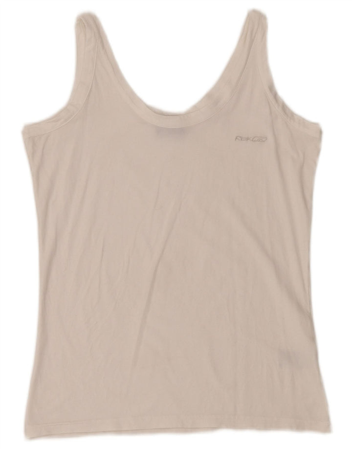 Reebok Womens Vest Top UK 18 XL White Cotton