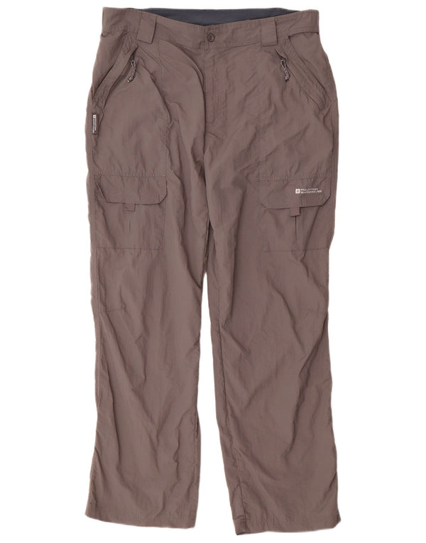 Mountain Warehouse Mens Straight Cargo Trousers W36 L31 Grey Nylon