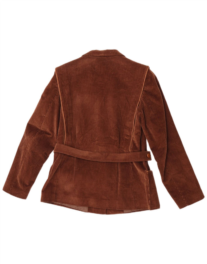 Carol Womens Corduroy 2 Button Blazer Jacket IT 42 Medium Brown Cotton