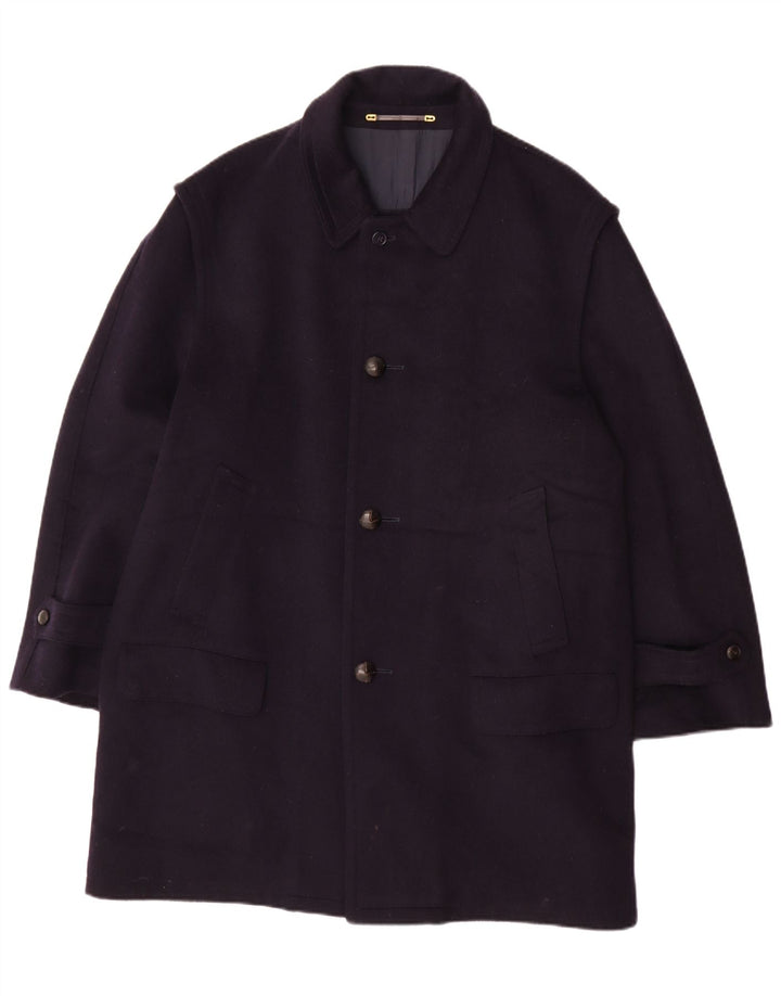 Schneiders Mens Pischl Overcoat UK 42 XL Navy Blue Wool