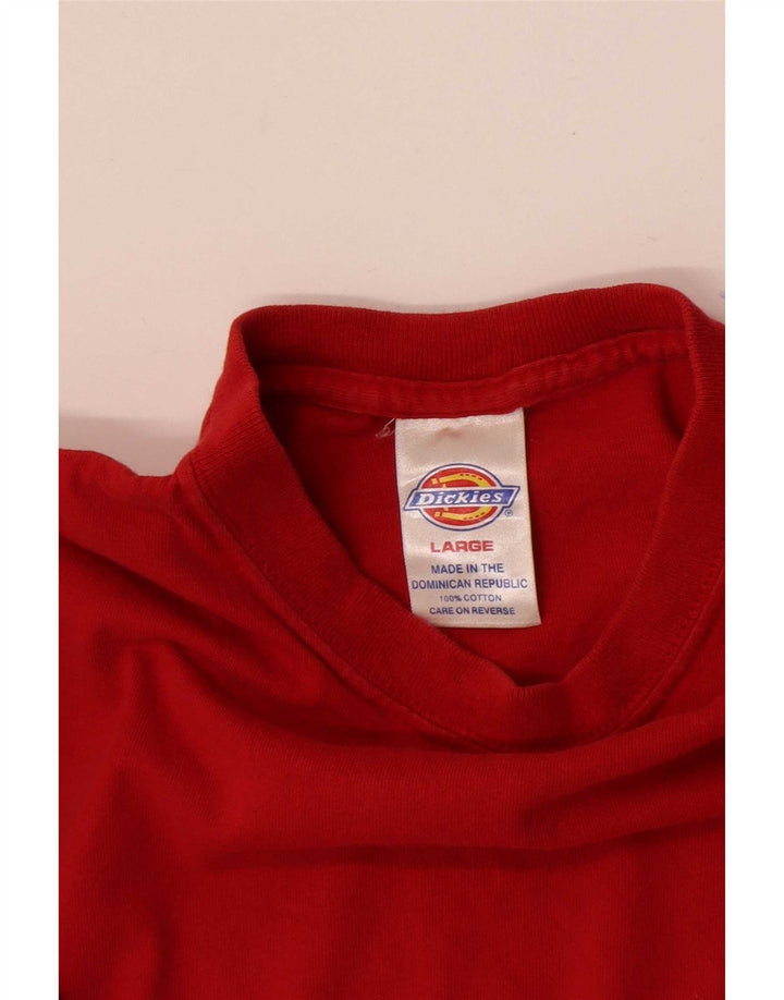 Dickies Mens T-Shirt Top Large Red Cotton