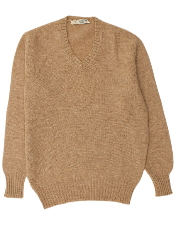 Valstar Mens V-Neck Jumper Sweater Large Beige