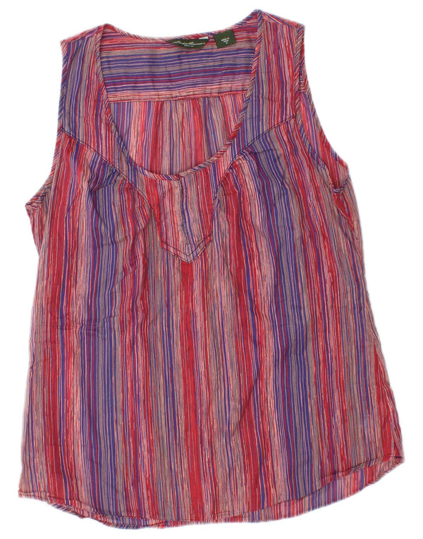 Eddie Bauer Womens Sleeveless Blouse Top UK 12 Medium Multicoloured Striped