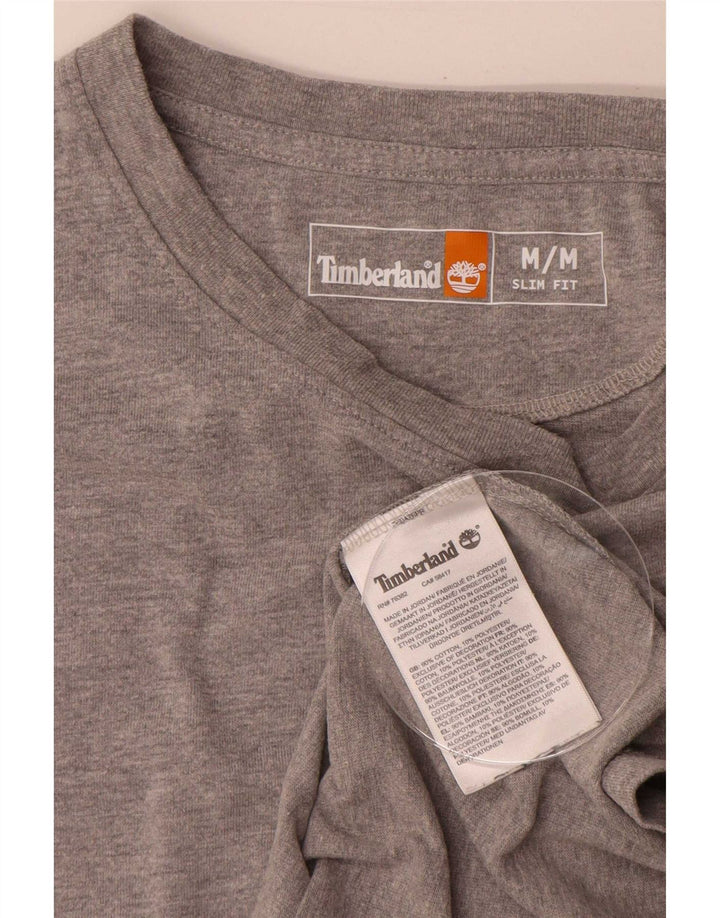 Timberland Mens Slim Fit T-Shirt Top Medium Grey Cotton