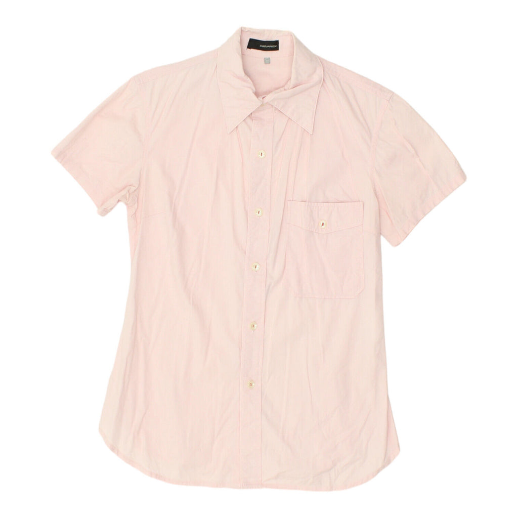 Dsquared2 Womens Pink Button Up Short Sleeve Shirt | Vintage High End Designer | Vintage Messina Hembry | Thrift | Second-Hand Messina Hembry | Used Clothing | Messina Hembry 