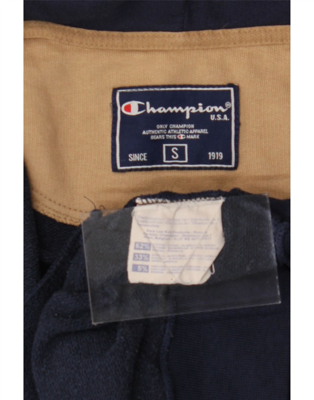 CHAMPION Mens Zip Hoodie Sweater Small Navy Blue Cotton Vintage Champion and Second-Hand Champion from Messina Hembry 