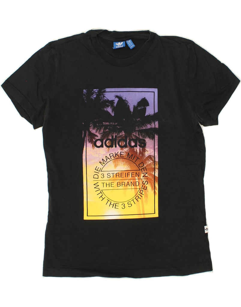 ADIDAS Mens Graphic T-Shirt Top Small Black Cotton | Vintage Adidas | Thrift | Second-Hand Adidas | Used Clothing | Messina Hembry 