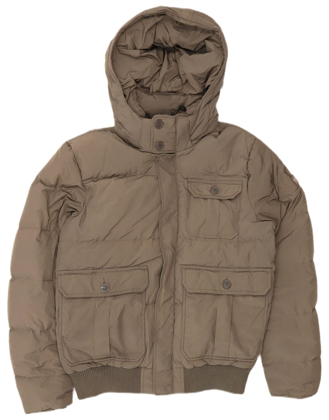 Woolrich Mens Hooded Padded Jacket UK 36 Small Khaki