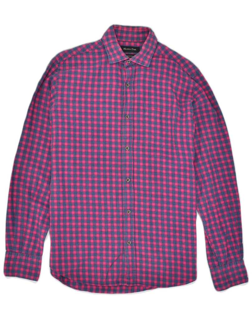 MASSIMO DUTTI Mens Shirt Small Purple Check | Vintage | Thrift | Second-Hand | Used Clothing | Messina Hembry 