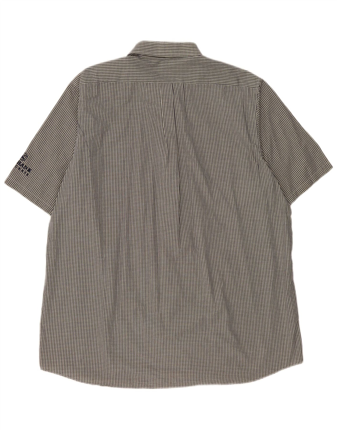 PRINGLE Mens Short Sleeve Shirt XL Black Gingham Cotton