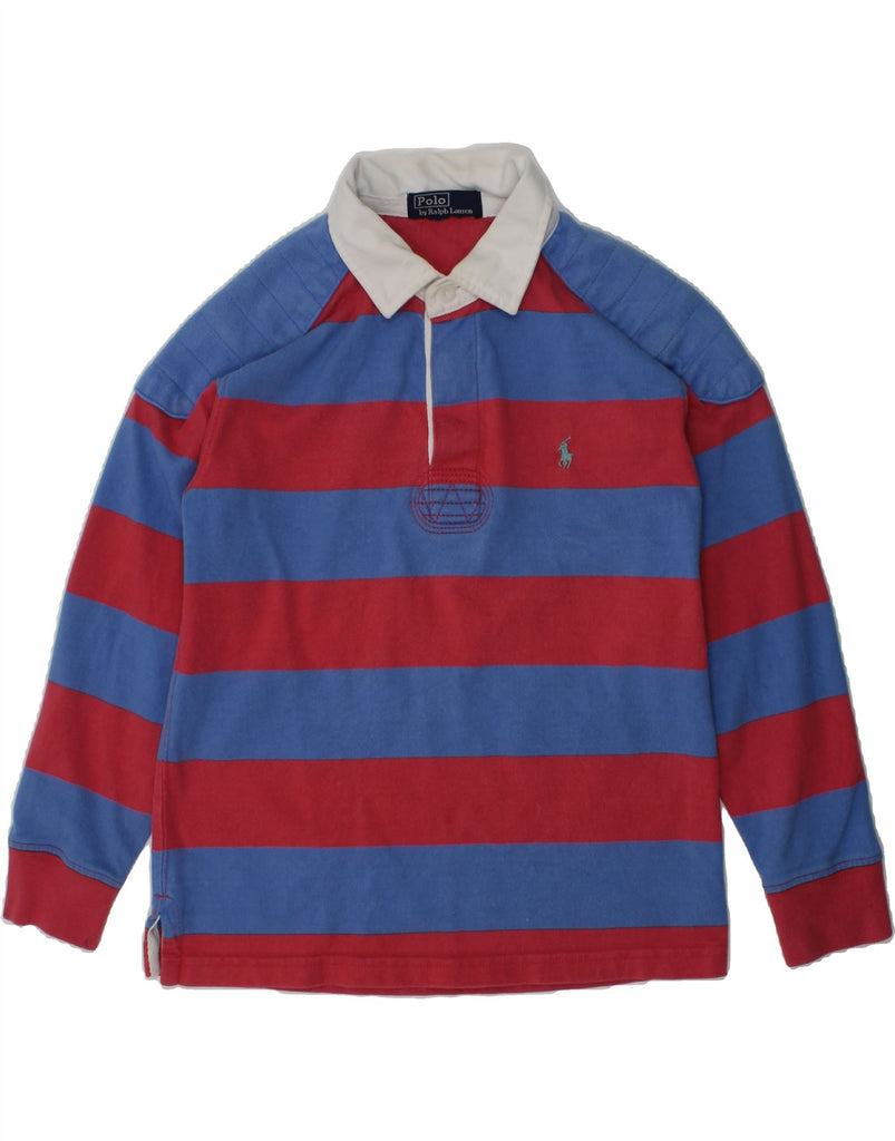 POLO RALPH LAUREN Boys Long Sleeve Polo Shirt 5-6 Years Blue Striped | Vintage Polo Ralph Lauren | Thrift | Second-Hand Polo Ralph Lauren | Used Clothing | Messina Hembry 