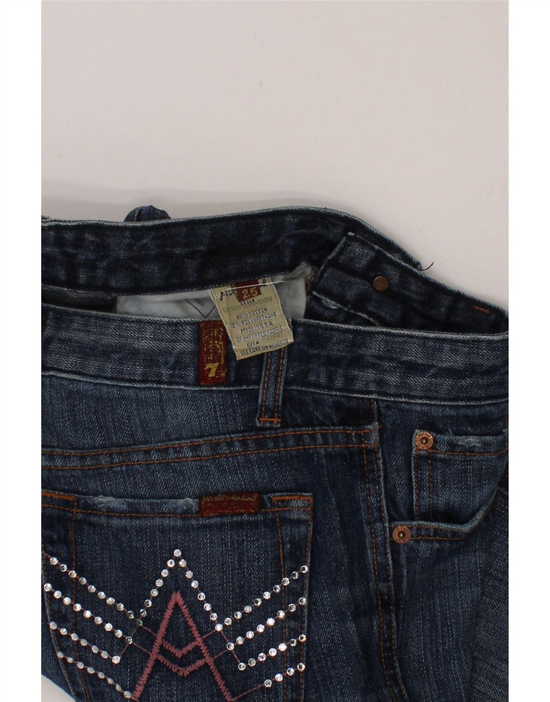 7 FOR ALL MANKIND Womens Denim Shorts W25 XS Blue Cotton Vintage 7 For All Mankind and Second-Hand 7 For All Mankind from Messina Hembry 