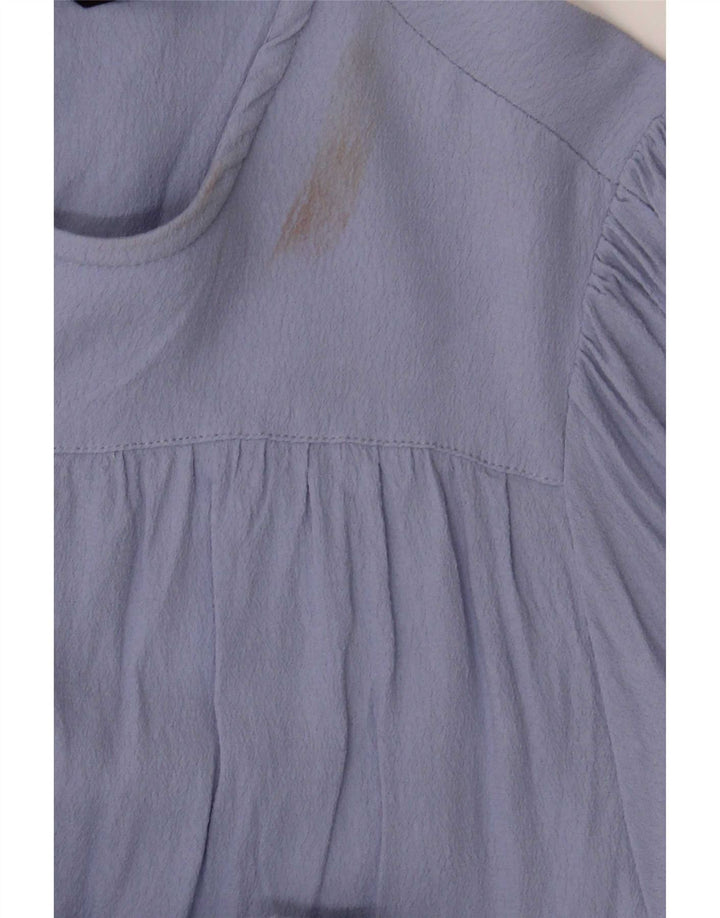Marks & Spencer Womens A-Line Dress UK 12 Medium Blue Viscose