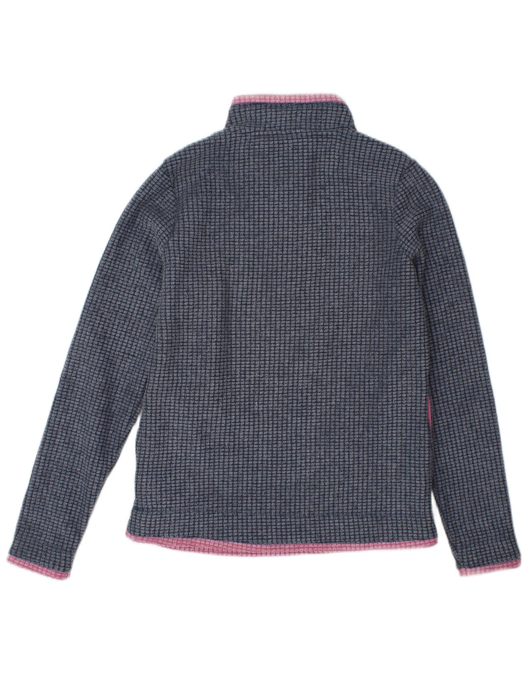 Weird Fish Womens Zip Neck Fleece Jumper UK 8 Small Blue Polyester