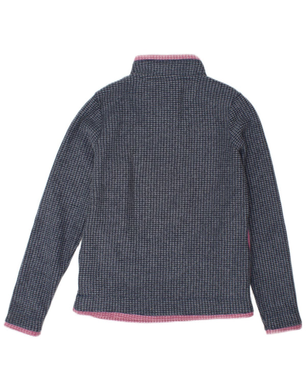 Weird Fish Womens Zip Neck Fleece Jumper UK 8 Small Blue Polyester