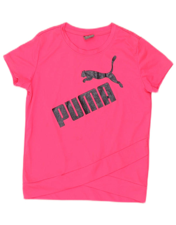 Puma Girls Graphic T-Shirt Top 7-8 Years  Pink