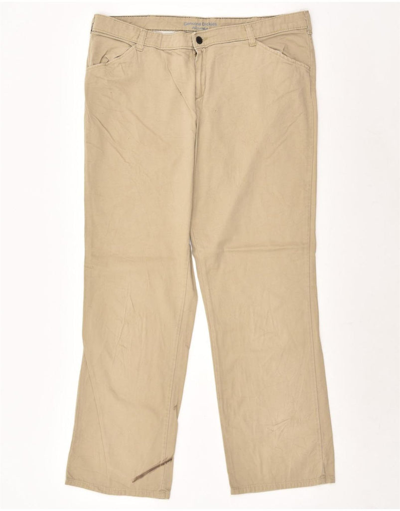 DICKIES Womens Straight Casual Trousers US 16 2XL W38 L30 Beige Cotton | Vintage Dickies | Thrift | Second-Hand Dickies | Used Clothing | Messina Hembry 