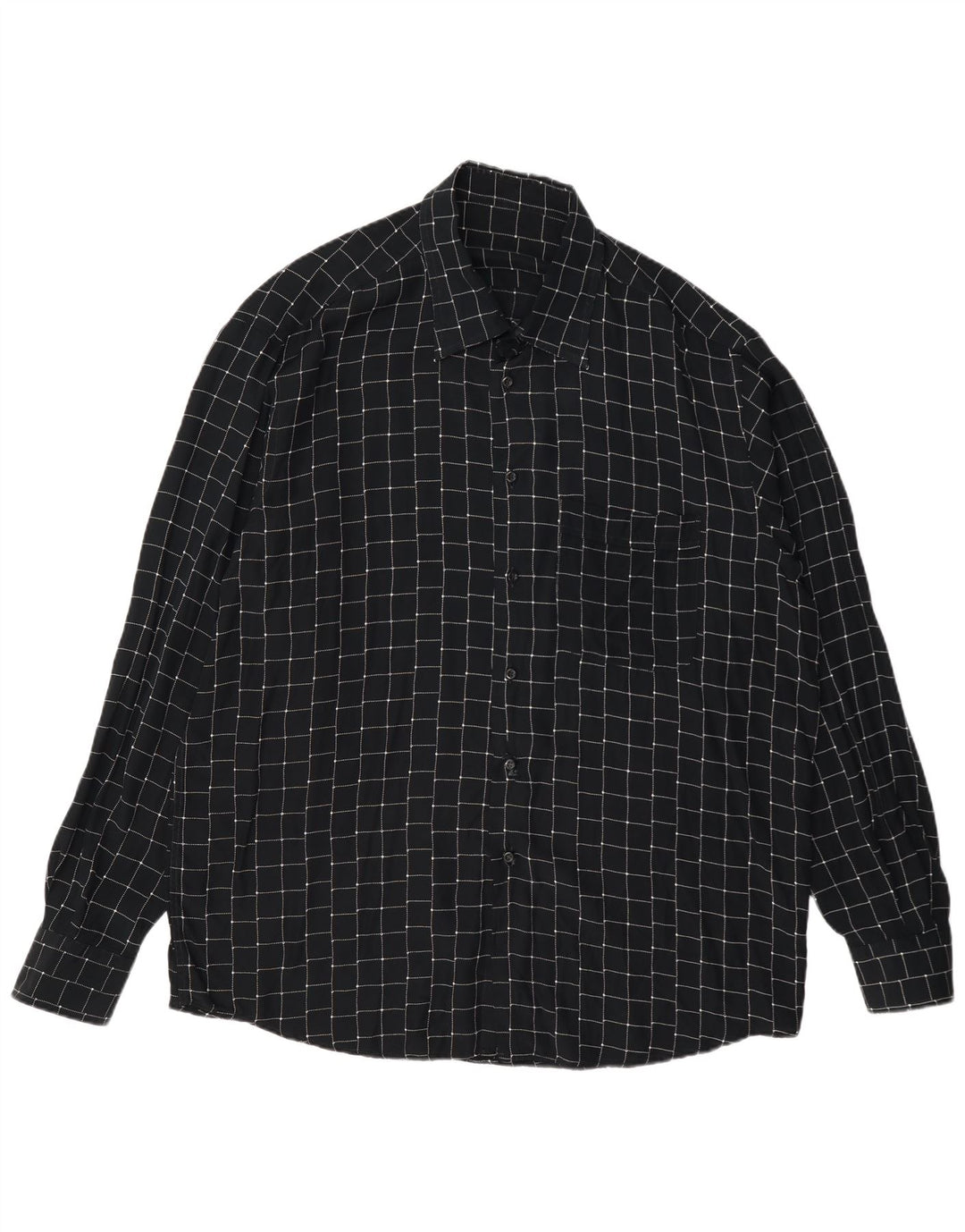 Vintage Mens Shirt Large Black Geometric Viscose