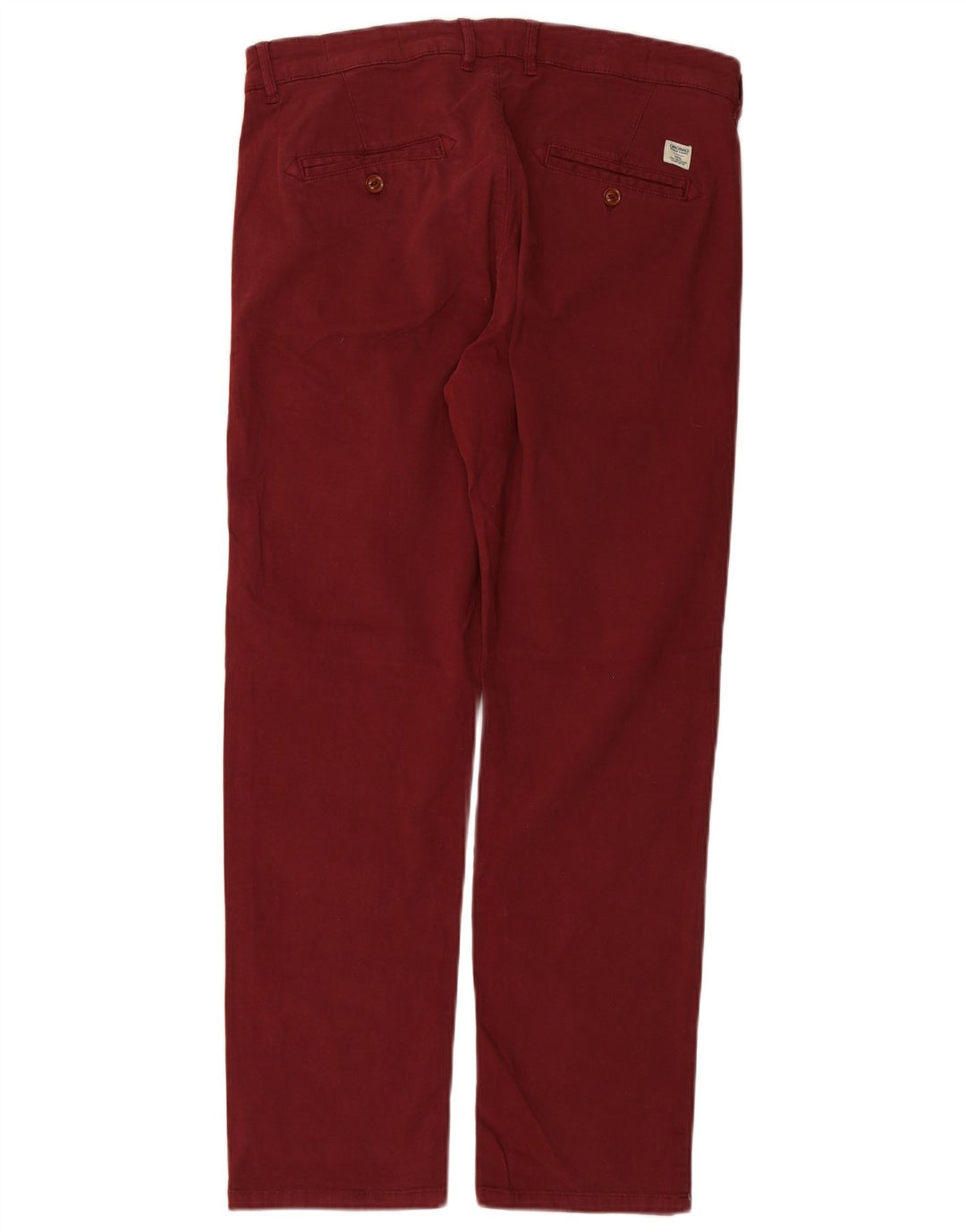 JACK & JONES Mens Slim Fit Chino Trousers W34 L30 Maroon Cotton