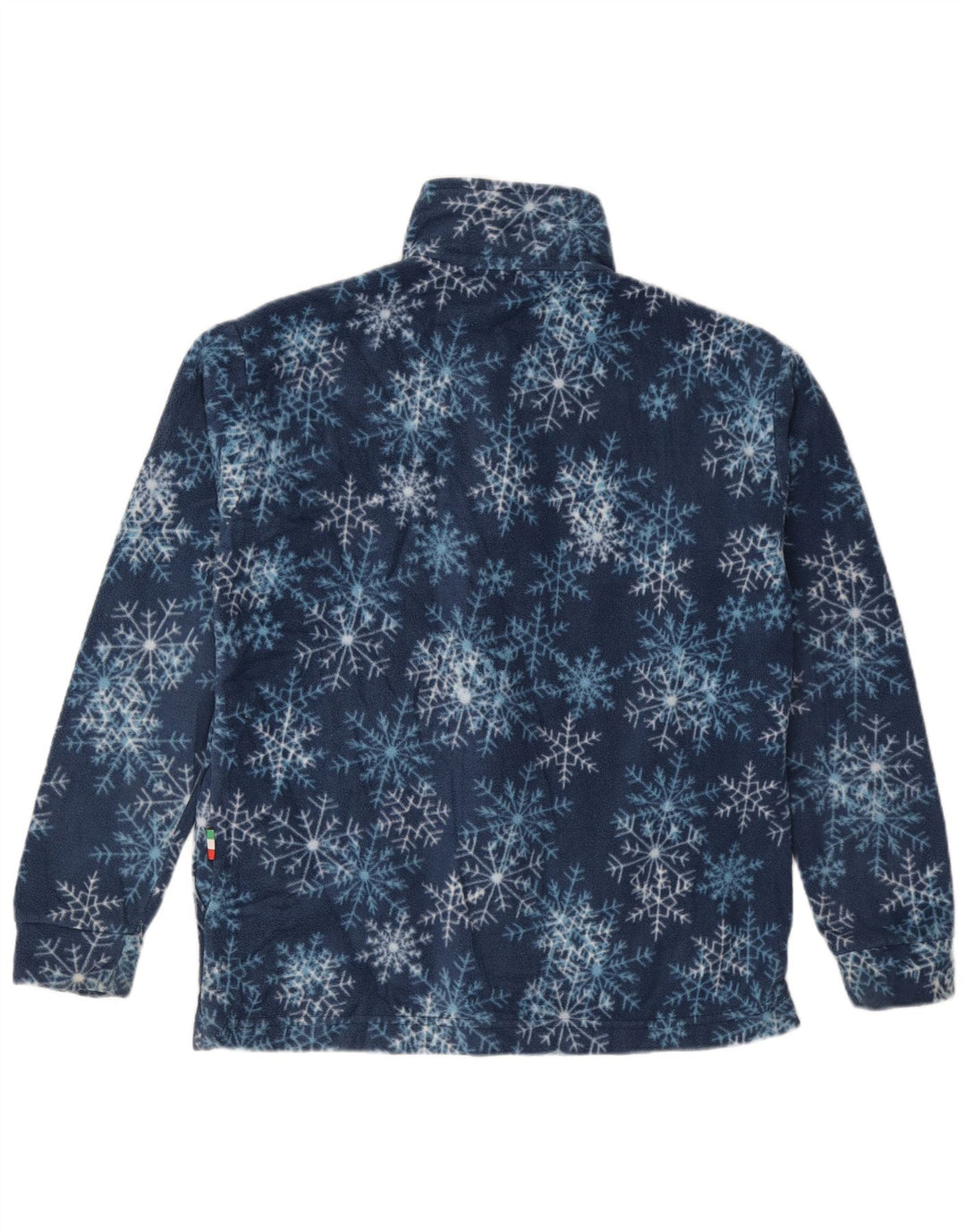 VINTAGE Womens Fleece Jacket UK 20 2XL Navy Blue Fair Isle Polyester