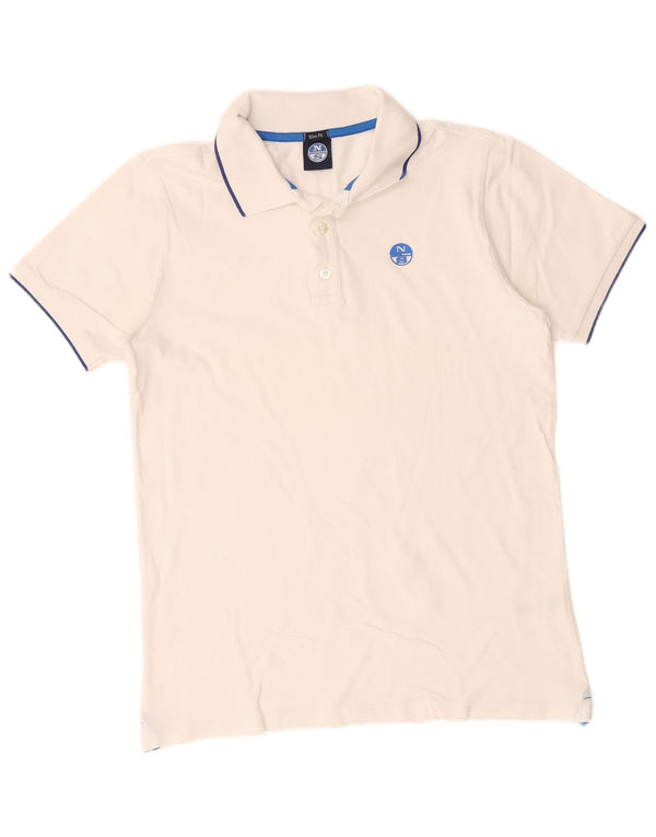 North Sails Mens Slim Fit Polo Shirt Small White Cotton