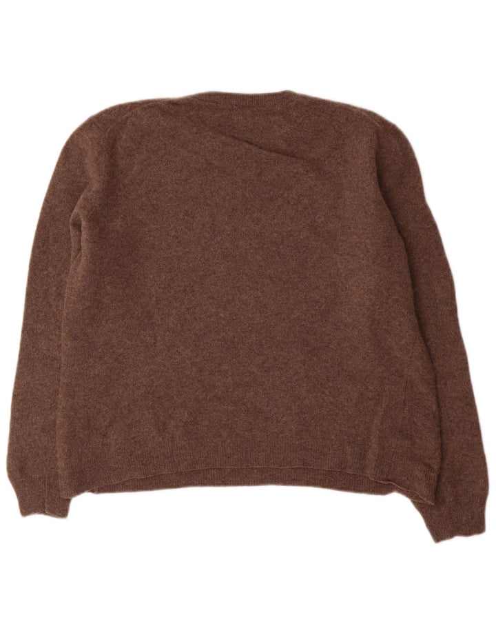 Benetton Womens Crew Neck Jumper Sweater UK 12 Medium Brown