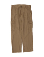 WRANGLER Mens Straight Cargo Trousers W34 L30 Brown Cotton