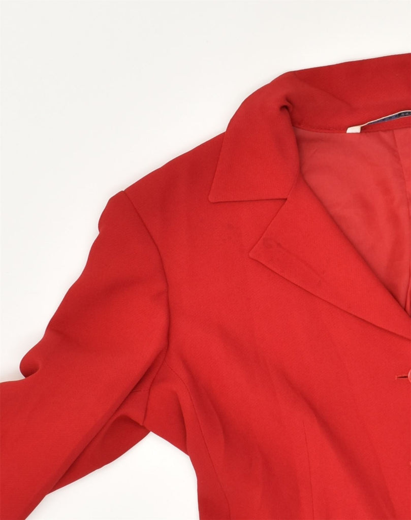 PENNY BLACK Womens 3 Button Blazer Jacket IT 42 Medium Red Viscose | Vintage Penny Black | Thrift | Second-Hand Penny Black | Used Clothing | Messina Hembry 